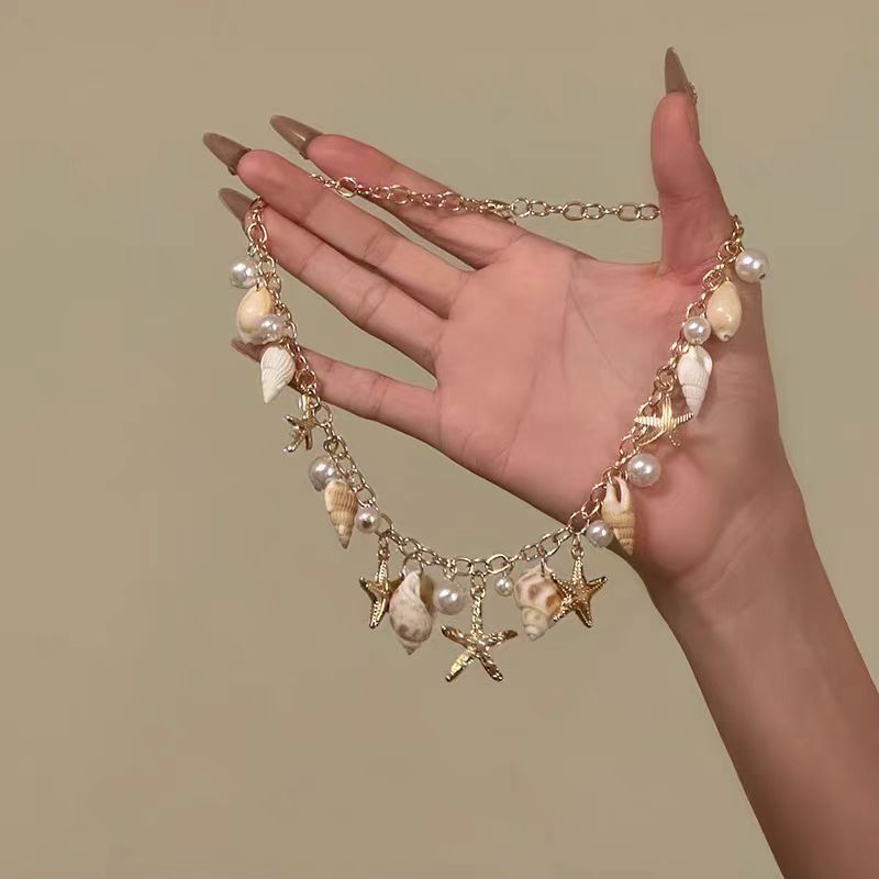 Starfish Shell Necklace Ocean-Inspired Collarbone Chain