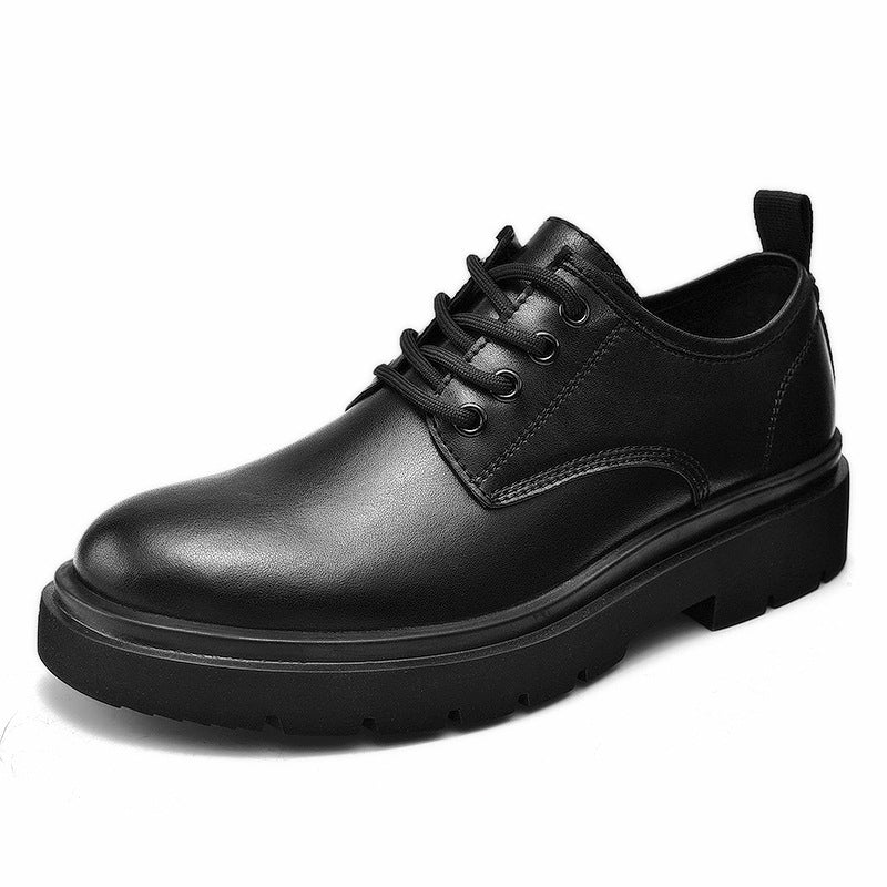 Men's Black Leather Casual Shoes - British Style Business Formal