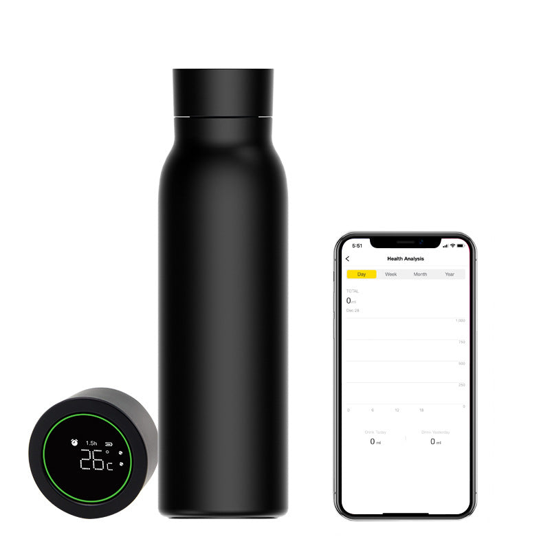 Smart Bluetooth Water Bottle - 600ML Stainless Steel
