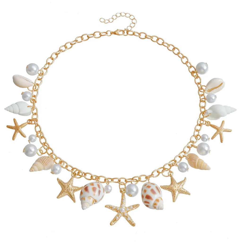 Starfish Shell Necklace Ocean-Inspired Collarbone Chain