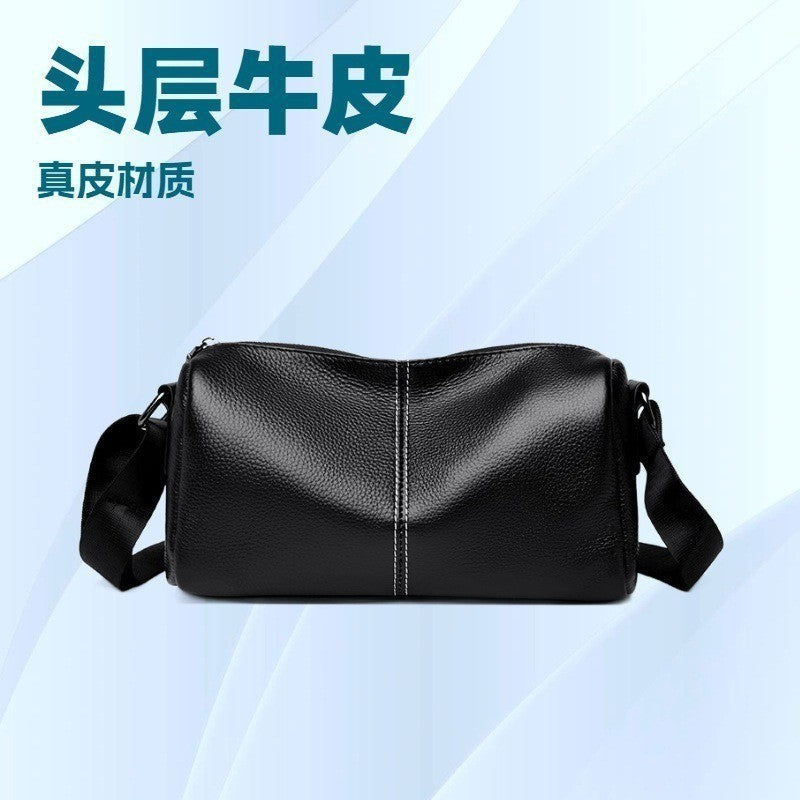 Men's Leather Crossbody Bag - Casual Shoulder Messenger