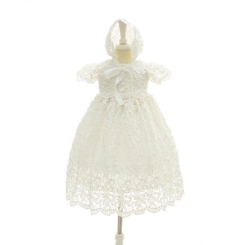 Girls' Long Baptism Dress - White Christening Gown