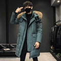 Men's Long Puffer Jacket - Hooded Winter Down Coat