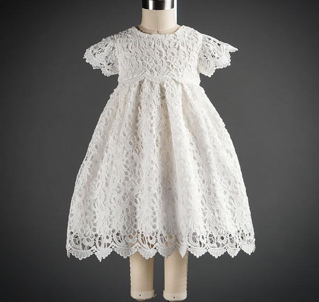 Girls' Long Baptism Dress - White Christening Gown