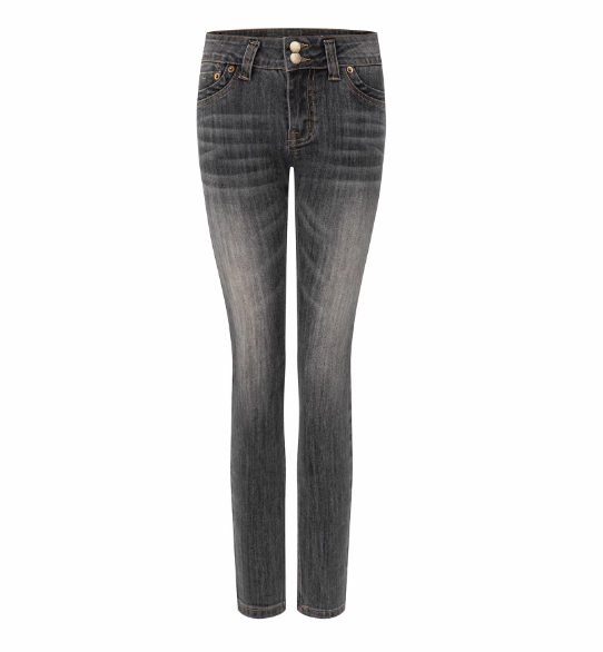 Rock Grey Vintage Floral Embroidered Skinny Jeans