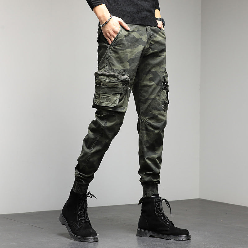 Men's Camouflage Cargo Pants - Military Style Slim Fit
