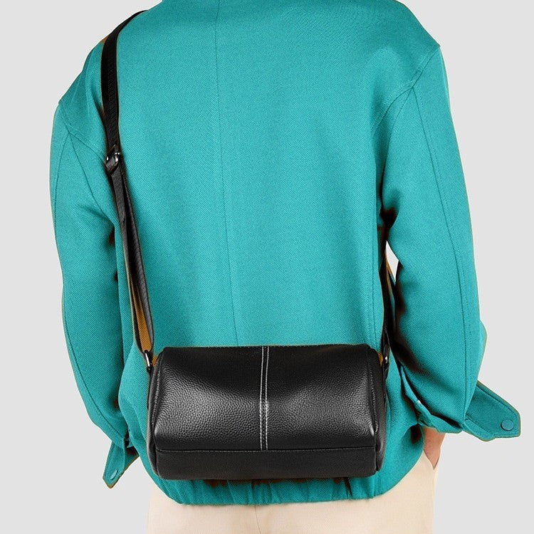 Men's Leather Crossbody Bag - Casual Shoulder Messenger