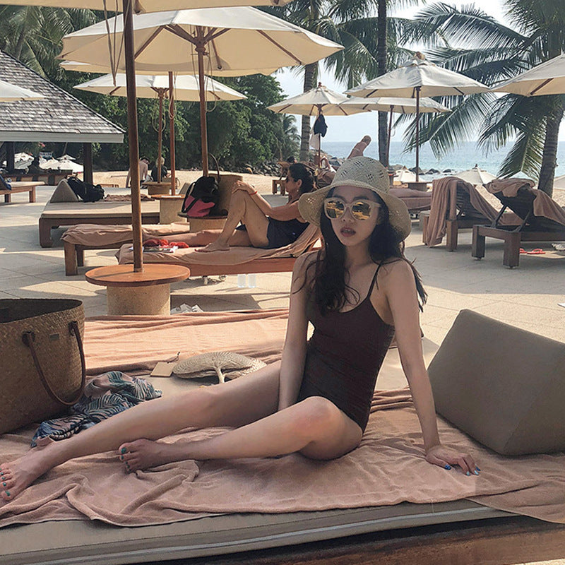 One-Piece Swimsuit - Belly Cover Hot Spring Swimwear